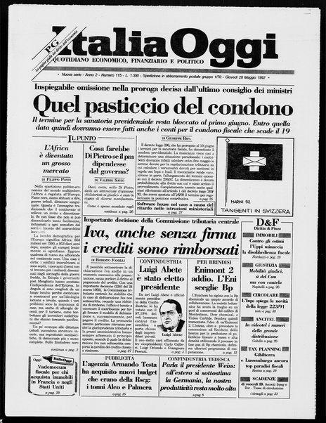 Italia oggi : quotidiano di economia finanza e politica